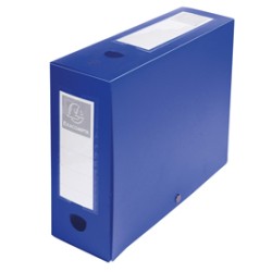 Scatola archivio box con bottone blu f.to 25x33cm D 100mm Exacompta