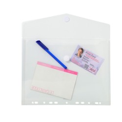 Busta forata c/chiusura in velcro in pp trasp. f.to 24x32cm per A4 Exacompta - Conf da 5 pz.