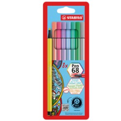 Astuccio 8 pennarelli Stabilo Pen 68 colori pastelli