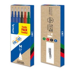 Set 6 refill FRIXIONball 0.7mm 3 blu,1 nero, 1 rosso, 1 verde PILOT