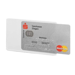 Tasca porta carte di credito argento trasp. 54x87mm RFID Secure Durable - Conf da 3 pz.