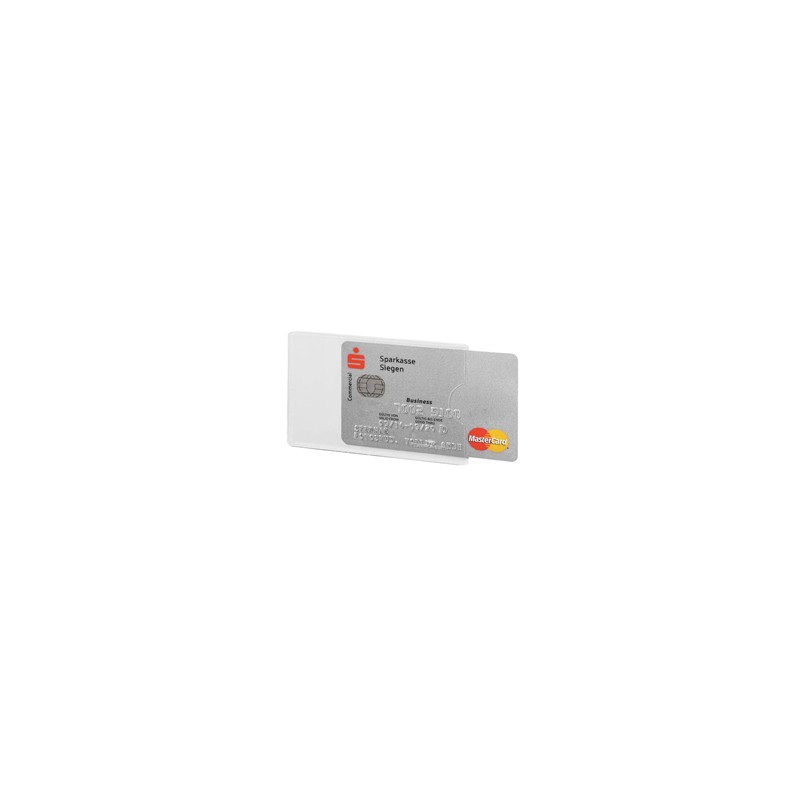 Tasca porta carte di credito argento trasp. 54x87mm RFID Secure Durable - Conf da 3 pz.