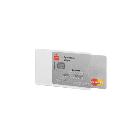 Tasca porta carte di credito argento trasp. 54x87mm RFID Secure Durable - Conf da 3 pz.