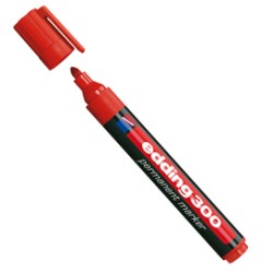 Marcatore permanente 300 punta conica rosso Edding - Conf da 10 pz.