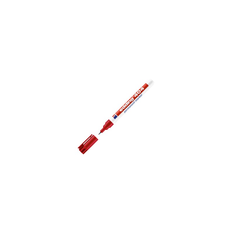 Marcatore permanente extra-fine Edding 404 punta 0,75mm rosso - Conf da 10 pz.