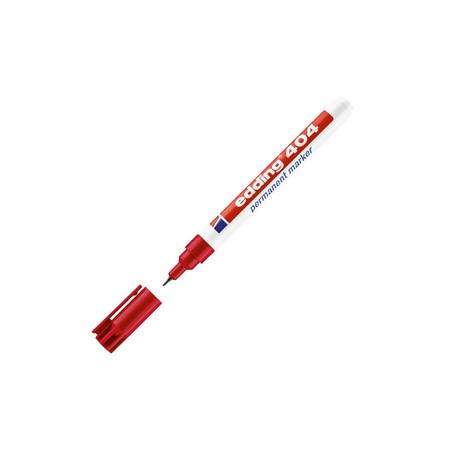 Marcatore permanente extra-fine Edding 404 punta 0,75mm rosso - Conf da 10 pz.