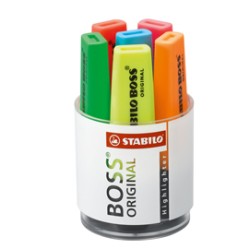 Cilindro 6 evidenziatori Boss 70 Stabilo