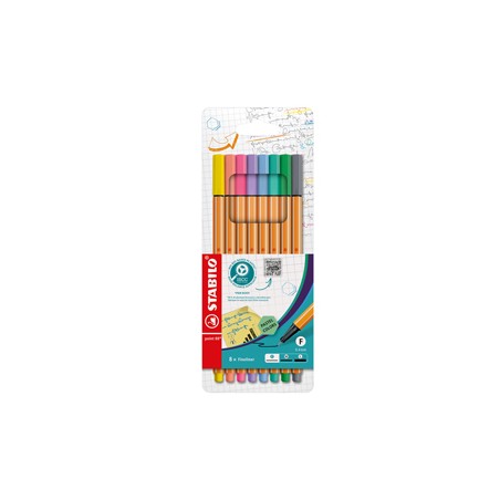 Astuccio 8 pennarelli Point 88 colori pastel assortiti 88/8-01 Stabilo