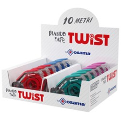 Correttore a nastro 5mmx10mt Bianco Tape Twist Osama - Conf da 12 pz.