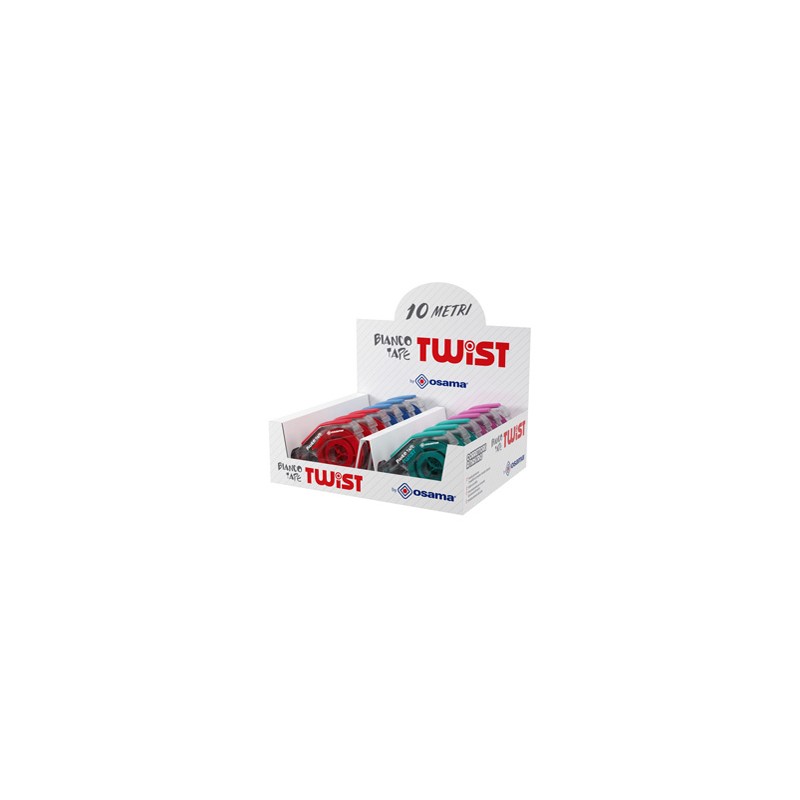 Correttore a nastro 5mmx10mt Bianco Tape Twist Osama - Conf da 12 pz.