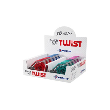 Correttore a nastro 5mmx10mt Bianco Tape Twist Osama - Conf da 12 pz.