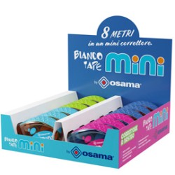 Correttore a nastro 5mmx8mt Bianco Tape Mini Osama - Conf da 12 pz.