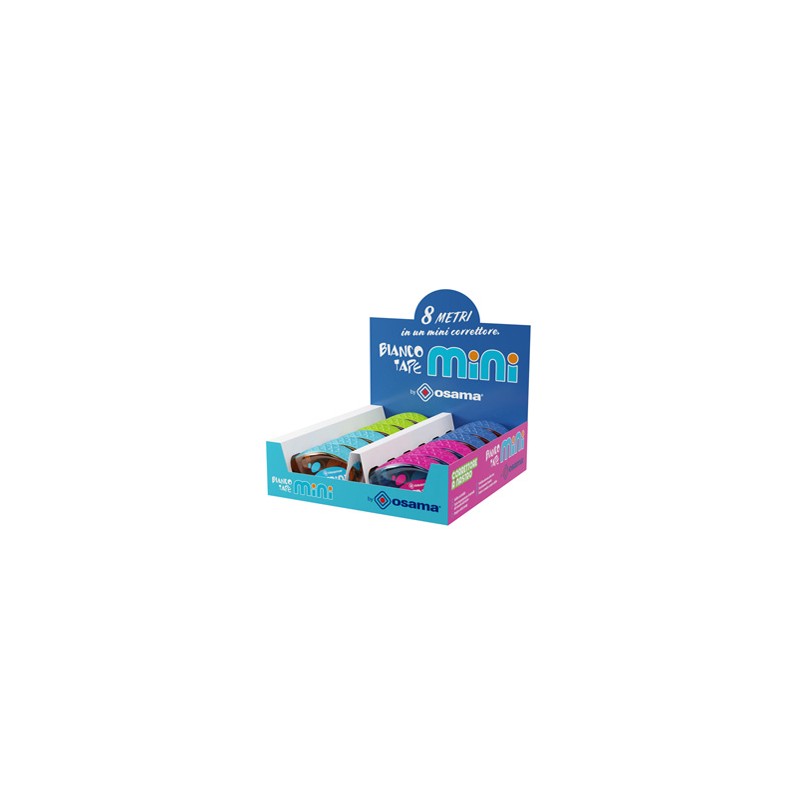 Correttore a nastro 5mmx8mt Bianco Tape Mini Osama - Conf da 12 pz.