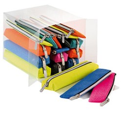 Bustina c/zip F14 colori e forme assortiti Favorit - Conf da 18 pz.