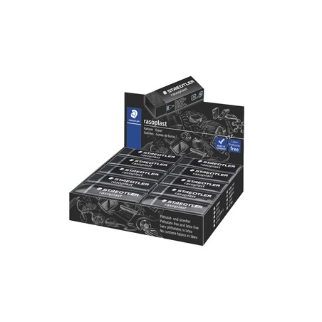 Box 20 gomme Rasoplast 526 B20-9 dim.63x13x23mm nera per matita Staedtler
