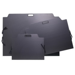 Cartella portadisegni polionda c/maniglia e chiusura a lacci 50x70cm nero Coloro