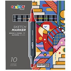 Astuccio 10 Sketch marker doppia punta colori assortiti Carioca Plus