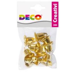 Busta 10 campanellini dim. 22mm in metallo color oro 11491 DECO