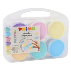 Valigetta 6 colori a dita 100gr c/pennello colori assortiti pastello Primo