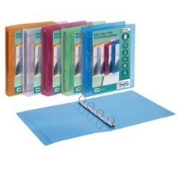 Racc. personalizzabile Lumina 22X30 4 anelli tondi D30 PP col. ass. Favorit - Conf da 10 pz.