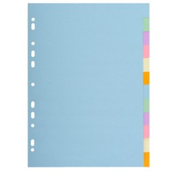 SEPARATORE Pastel A4 12 tasti in CARTONCINO 170gr 1612E Forever Exacompta