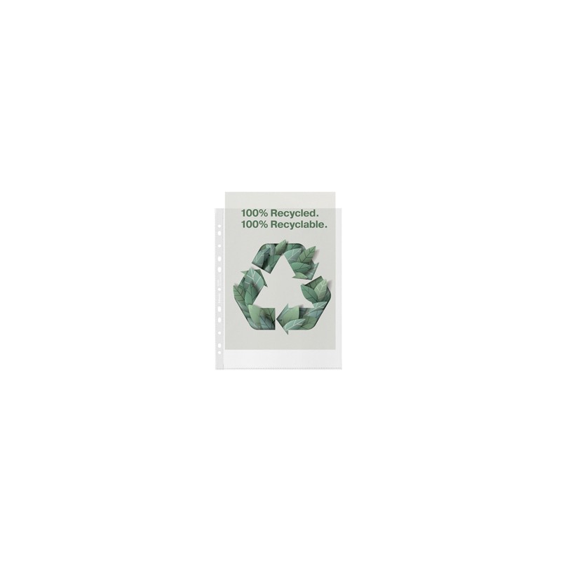 50 buste forate riciclate 100 f.to 22x30cm antiriflesso De Luxe Esselte