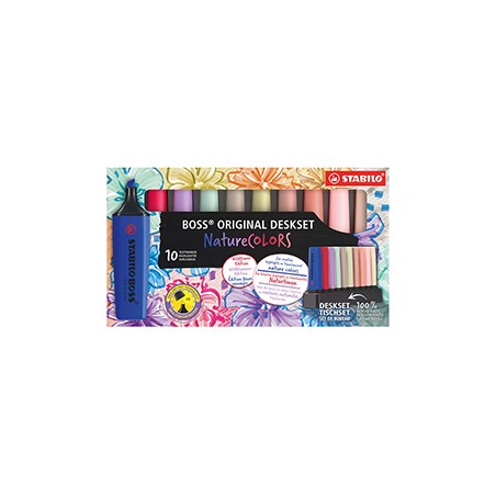Deskset 10 evidenziatori Stabilo Boss NatureColors Wildflower