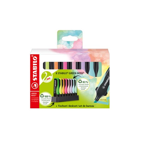 Deskset 8 evidenziatori STABILO 83recycled