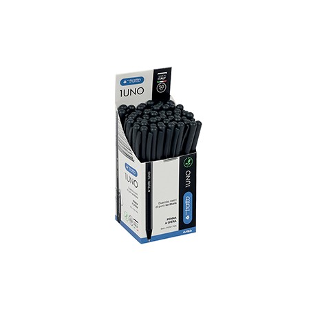 Scatola 50 penna nero Tratto 1 Green punta media 1.0mm