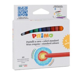 Astuccio 12 pastelli a cera 9mm 85mm Primo