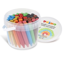 Secchiello 48 pastelli a cera Jumbo 13mm 85mm 12colori PRIMO
