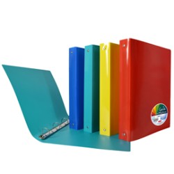 Raccoglitore Garda  22 x 30 cm  4 anelli tondi 25 mm  PP  colori assortiti  Plas - Conf da 12 pz.