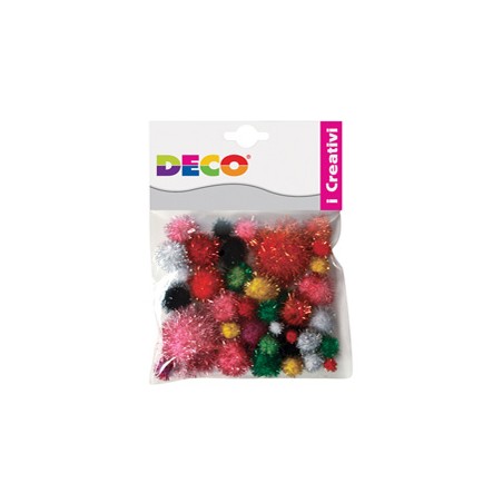 Busta 40 pompon LamE colori assortiti DECO