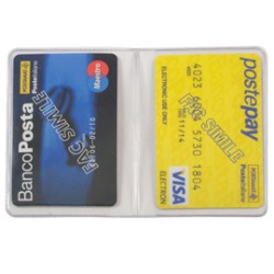Conf 50 Portacard BICARD in pvc cristal a 2 tasche a copertina ALPLAST