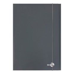 Cartellina 3 lembi piatta con elastico, f.to A4 grigio scuro BM - Conf da 10 pz.