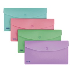 Buste con bottone PPL PASTEL Formato 9,9x21cmcolori ass. Favorit - Conf da 30 pz.