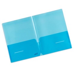 Conf 5 cartellina doppia tasca PP blu Plastidea