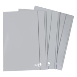 Cartellina 3 lembi piatta con elastico, f.to A4 grigio chiaro BM - Conf da 10 pz.