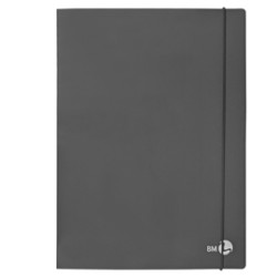 Cartellina 3 lembi con elastico dorso 1 cm, f.to A4 grigio scuro BM - Conf da 6 pz.
