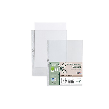 Conf 50 Buste forate in PP riciclato buccia medium 22x30cm GEA 100 Sei rota