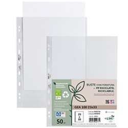 Conf 50 Buste forate in PP riciclato buccia medium 23X33cm GEA 100 Sei rota