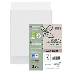 Conf 25 Buste a U in PP riciclato 18x24cm GAIA Sei rota