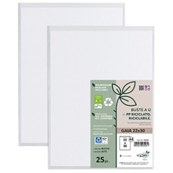 Conf 25 Buste a U in PP riciclato 22x30cm GAIA Sei rota