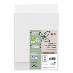 Conf 25 Buste a U in PP riciclato 23x33cm GAIA Sei rota