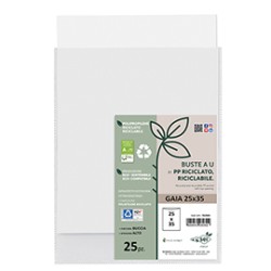 Conf 25 Buste a U in PP riciclato 25x35cm GAIA Sei rota