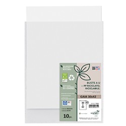 Conf 10 Buste a U in PP riciclato 30x42cm GAIA Sei rota