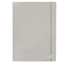 Cartellina 3 lembi con elastico dorso 1 cm, f.to A4 grigio chiaro BM - Conf da 6 pz.