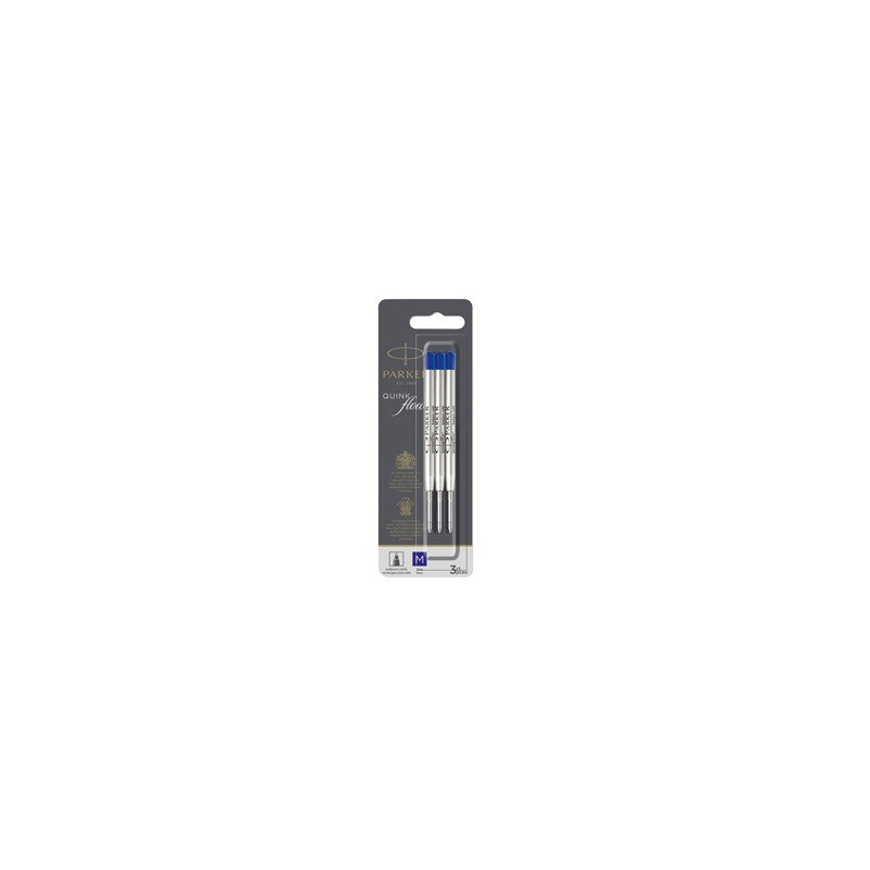 Blister 3 refill sfera Quinkflow medio blu Parker