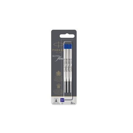 Blister 3 refill sfera Quinkflow medio blu Parker