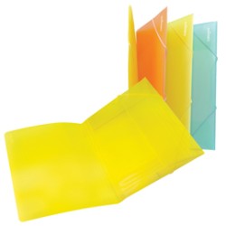 Cartella 3 lembi con elastico angolare Spring dorso piatto regolabile in PP 4 co - Conf da 24 pz.